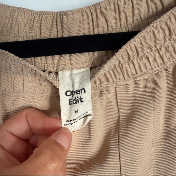 Open Edit Beige Wide-Leg Pants with Slits – Size M – Rayon Blend - Picture 7 of 8